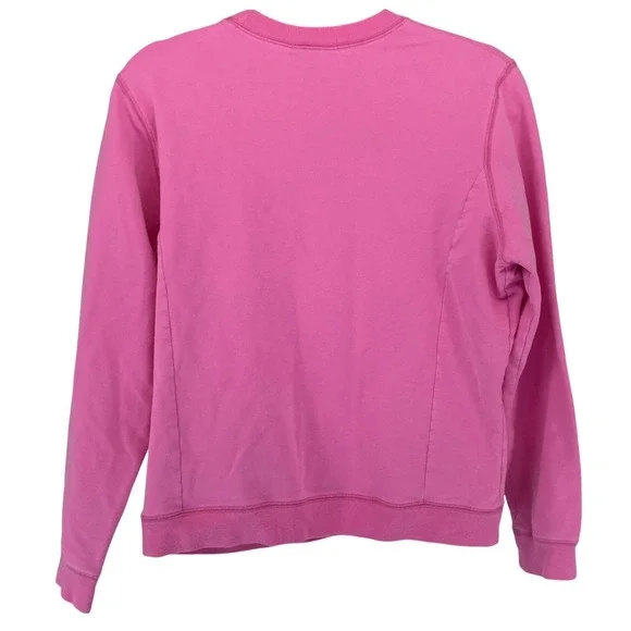 Lilly Pulitzer Pink Palm Tree Sweatshirt Womens Size M Crewneck Pullover Pockets - Picture 7 of 7